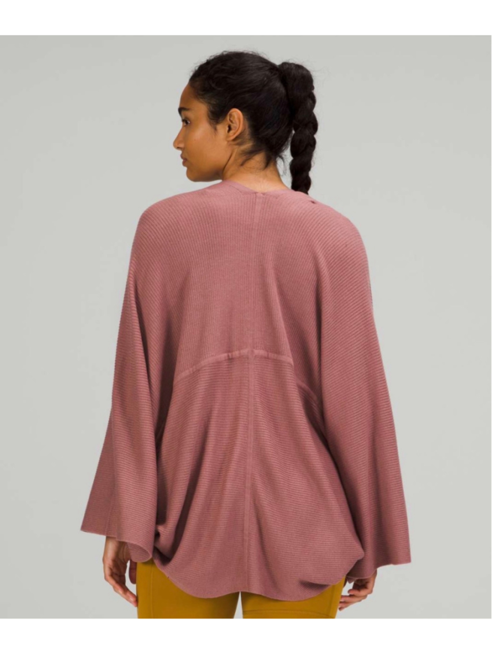 Lululemon Cardigan Sweater Womens Size XL/XXL Mauve Pink Open Front Knit Cashlu - Picture 2 of 7